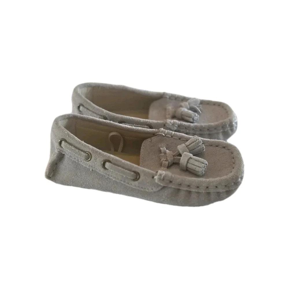 Janie and Jack Suede Driving Shoe Size 8 light grey